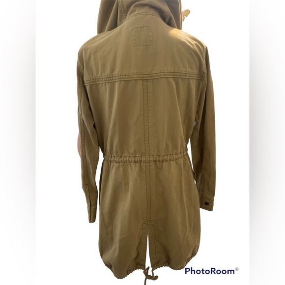 Trench Coat Ambercrombie & Fitch lightweight size Small safari w/hood. - Picture 9 of 13